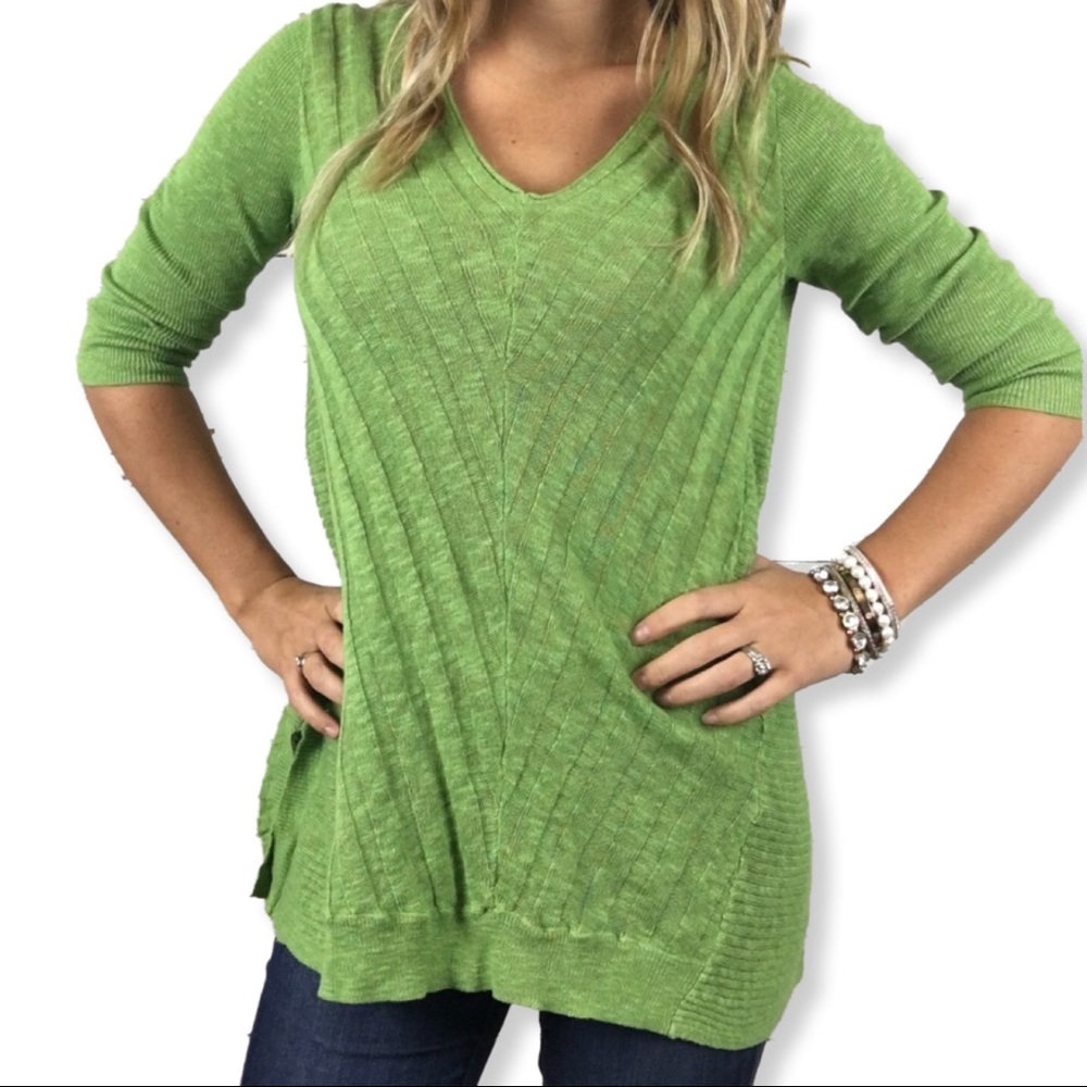 J. Jill XS Oversized Green Sweater Linen Blend